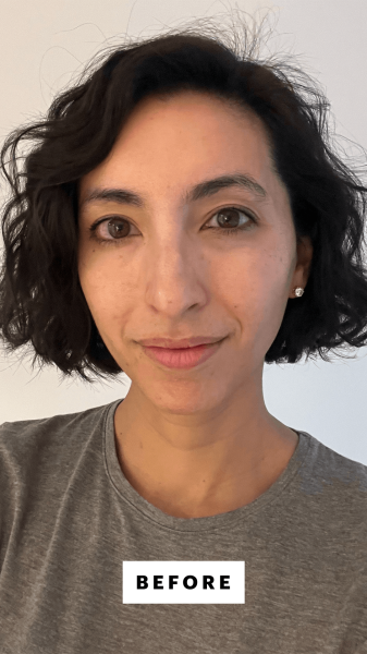 Selfie of Deanna Pai before using the SkinMedica Even  Correct Brightening Treatment Pads